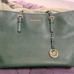 Michael Kors Olive Green Tote Bag